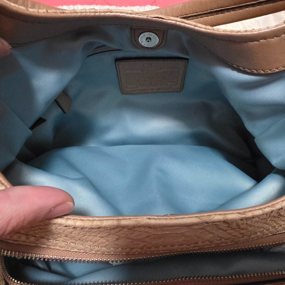 Maddison Embossed Maggie Python Coach Bag - image 8